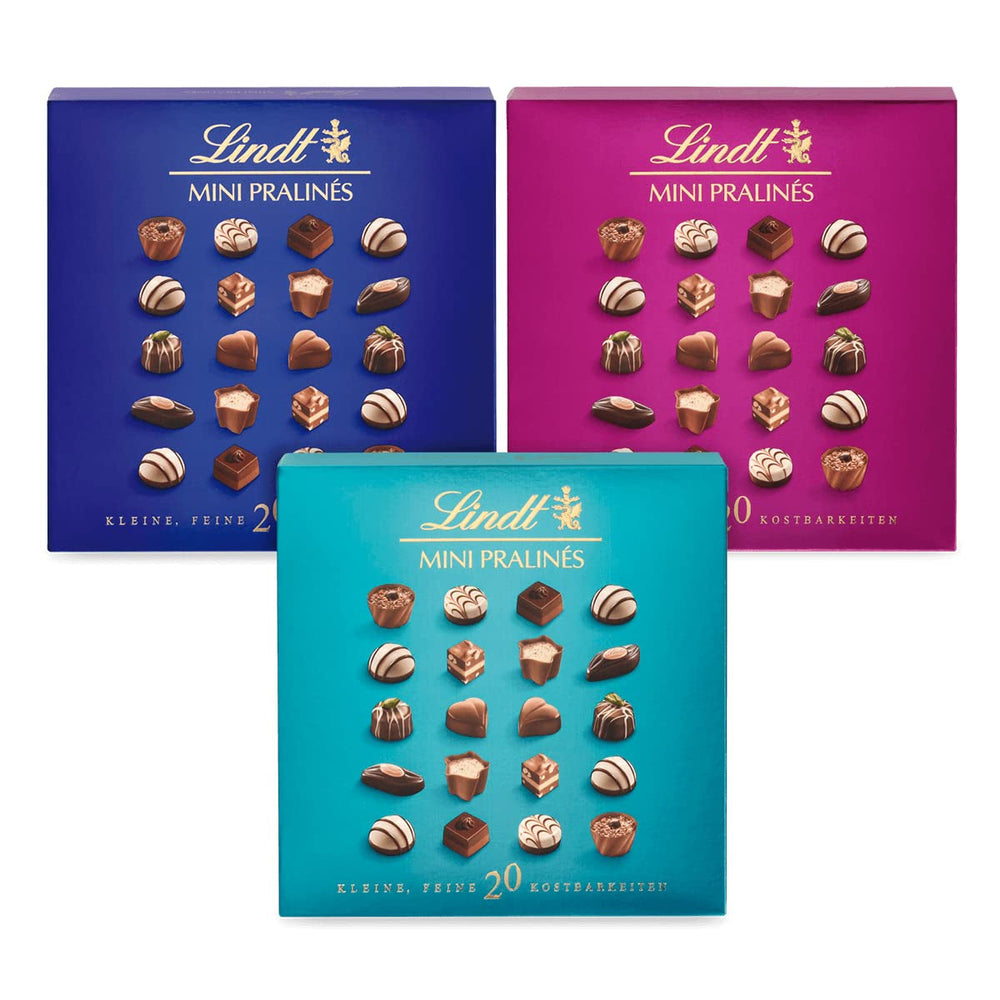 Chocolat Lindt - Nougat Mini Pralinés, 165 grammes, boîte de 36 pralines Naty Shop Bonbons au chocolat 100 G Mix
