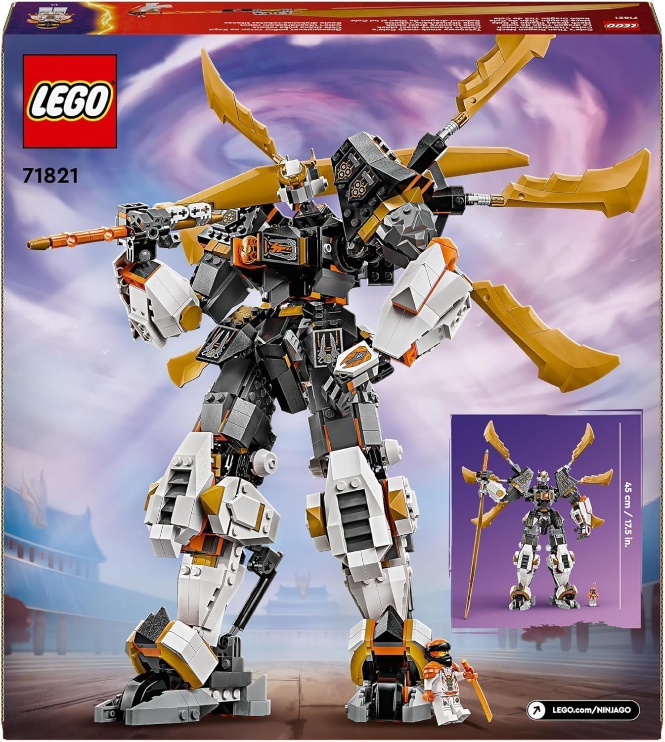 LEGO NINJAGO Cole's Titan Dragon Mech Adventure Jouet pour enfants Ninja Playset avec 1 figurine Cadeau d'anniversaire pour garçons et filles de 12 ans Fantasy Playset 71821 Jeux de construction Beuche den LEGO-Store