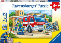 Ravensburger Puzzle pentru copii - 07574 Poliția și pompierii - Puzzle pentru copii de la 3 ani, cu 2X12 piese Puzzle Naty Shop 07574 Poliția și brigada de pompieri
