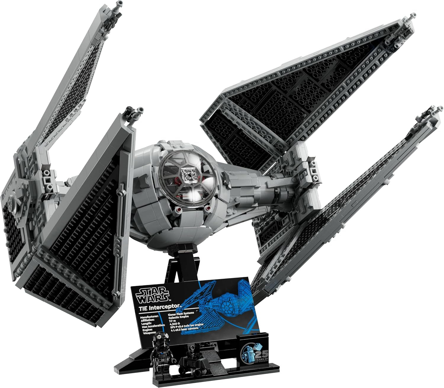 LEGO Star Wars TIE-Abfangjäger, ensemble créatif dans la série Ultimate Collector pour enfants, modèle d'un modèle de pierre de taille, cadeau pour les fans, ensemble de pièces, UCS-Set 75382
