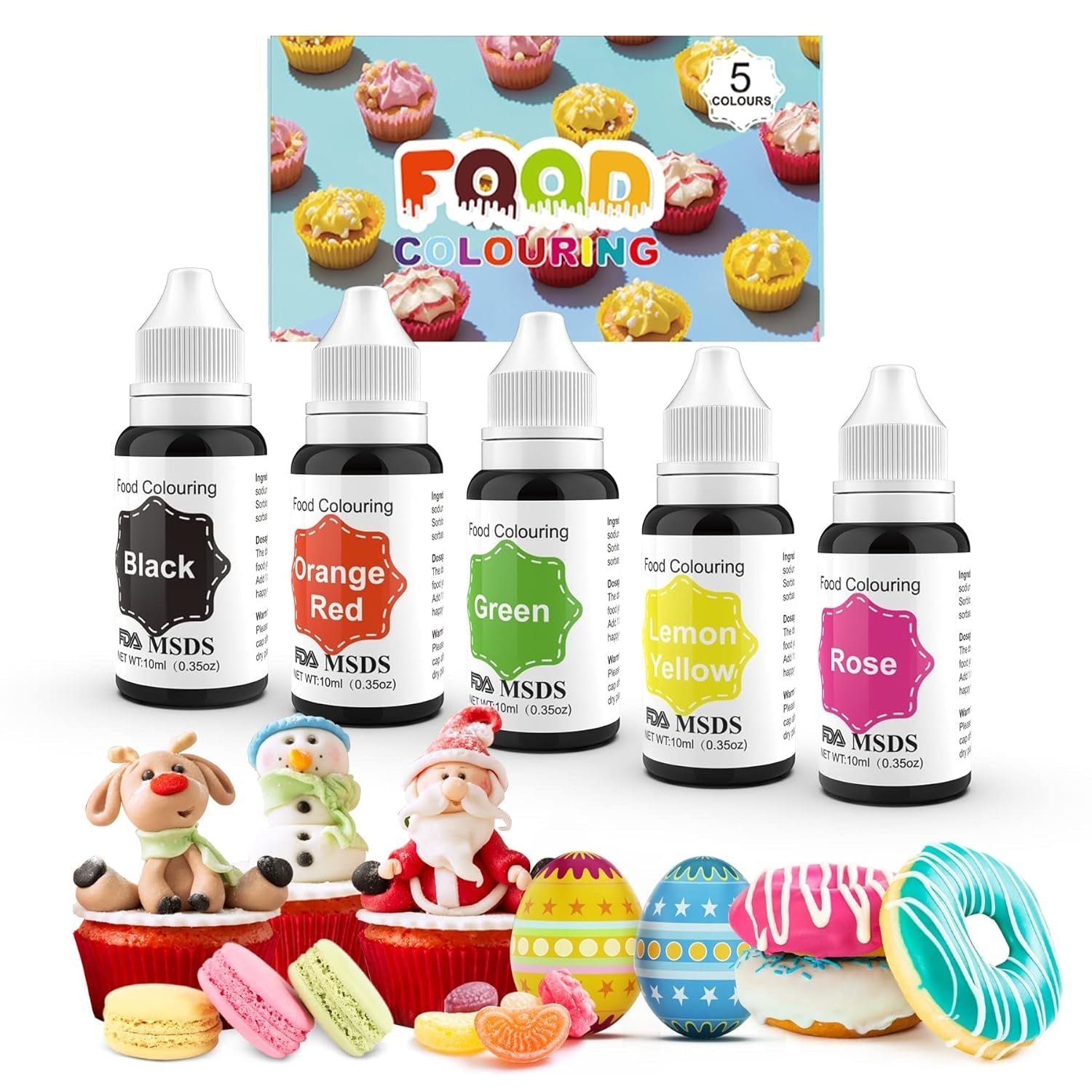 Colorant alimentaire 9 x 10 ml, colorant alimentaire liquide – ensemble de colorants alimentaires pour décorer des gâteaux, macarons, beignets, fudge, glaçage, savons DIY, crème glacée, colorant pour savon, colorant pour pistolet pulvérisateur