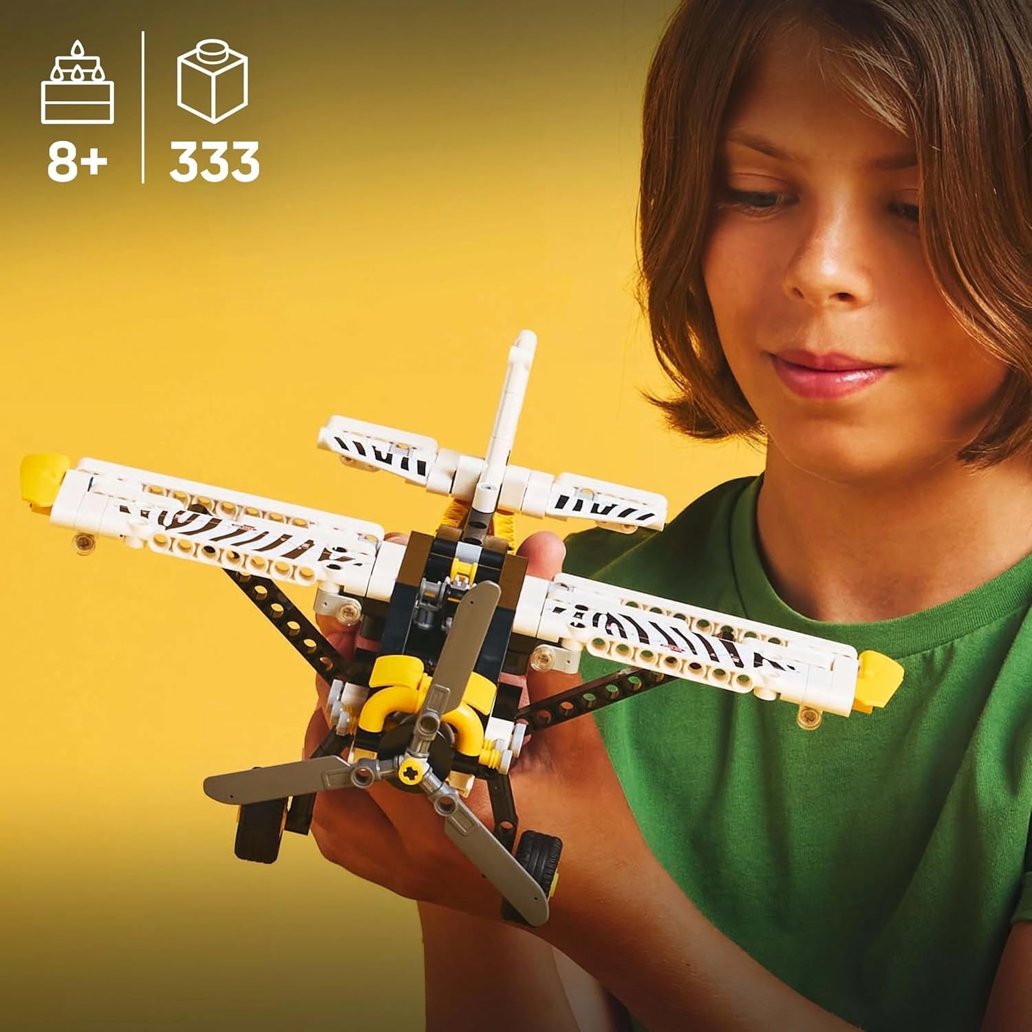 Jouet de construction d'avion à hélice LEGO Technic pour enfants, cadeau pour garçons et filles de 8 ans, moteur à piston 4 cylindres, modèle d'avion à hélice rotative 42198 Ensembles de construction Besuche den LEGO-Store