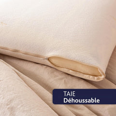 Oreiller, Ergonomique, Végétal, 45 X 70 Cm, Mémoire de Forme, Rectangulaire, Garnissage 100% MDF, Fond Coton, Housse Polyester - Huile de Ricin Naty Shop Oreillers Standard