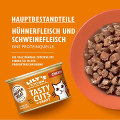 Lily's Kitchen, à base d'ingrédients naturels, délicieuses bouchées en sauce au poulet, nourriture humide pour chats adultes, boîte de 70 g