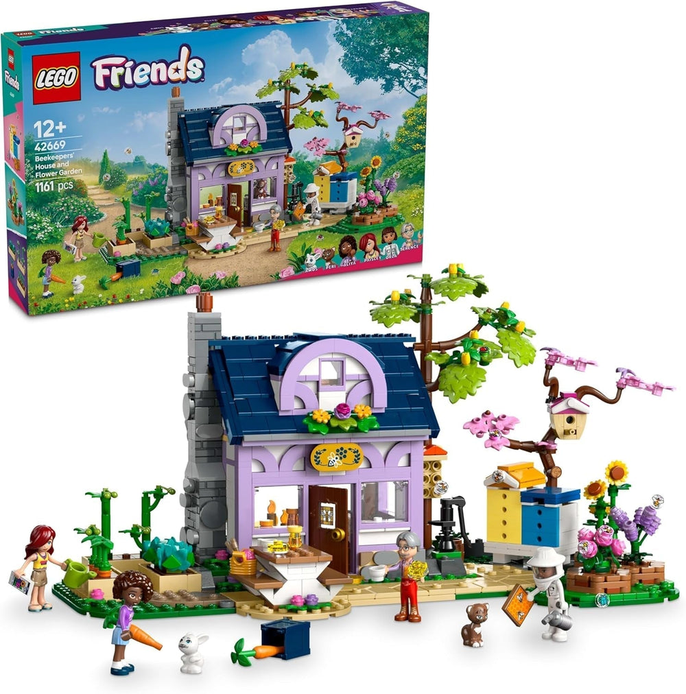 LEGO Friends House and Flower Garden L'Apiculteur, ensemble de construction, ensemble de jeu nature, cadeau pour les filles de 12 ans et plus, ensemble de modèles à construire, 4 figurines et figurines d'animaux, chat et lapin 42669 Ensembles de construction Besuche den LEGO-Store Default Title