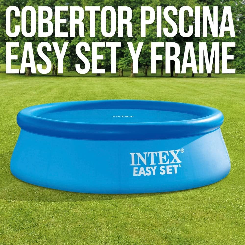 Bâche solaire pour piscine Intex Easy and Frame 305 cm de largeur, épaisseur de 120 microns, taille fabriquée : env. 290 cm, 28011 Bleu