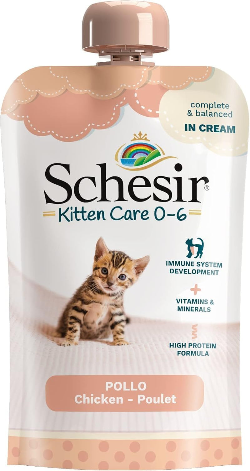 Nourriture humide pour petits chats à la crème de poulet et au poulet - Nourriture humide pour petits chats - Nourriture humide pour chats à la crème de poulet, sans céréales, riche en protéines, vitamines et minéraux (20 sachets x 150 g)