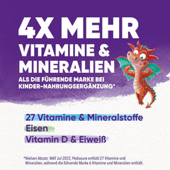 Pediasure Enfants Dragon Power Chocolat 400g | Délicieux shake comme complément nutritionnel pour les enfants à partir de 1 an | Avec 27 vitamines et minéraux, protéines et complexe triplesure | L'emballage peut varier