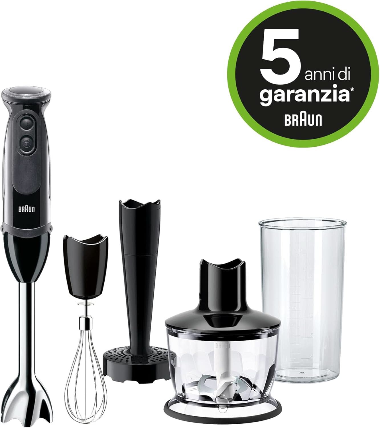 Braun Household Multiquick 5 MQ 5237 BK Standmixer 0,5 L Stabmixer Schwarz 1000 W Bucatarie Naty Shop