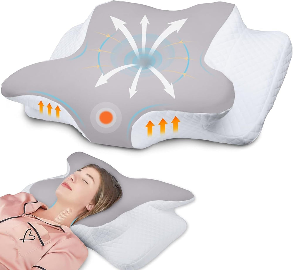 Oreiller en mousse à mémoire de forme Hothands Oreiller orthopédique ergonomique Oreiller de soulagement des douleurs abdominales sur le côté du dos Améliore la qualité du sommeil 62X41X13 / 11Cm Oreillers orthopédiques cervicaux Naty Shop Titre par défaut