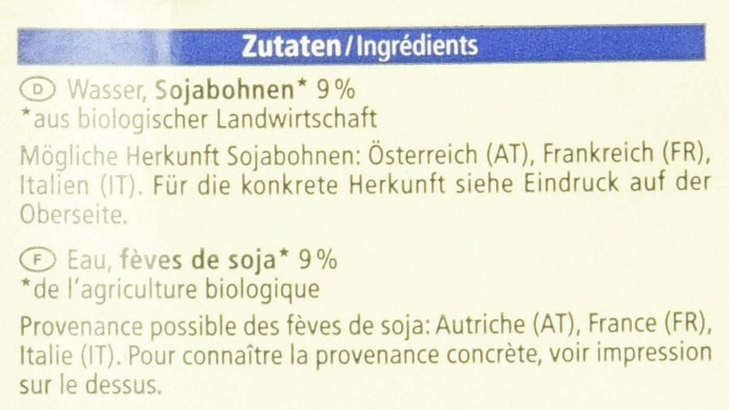 Bio Sojadrink, non graissé, sans gluten, sans lactose, végétalien, paquet de 8 (8 x 1 kg)
