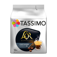 Tassimo Kapseln L'OR Espresso Fortissimo, 5 x 16 dosettes, 80 Kaffeekapseln
