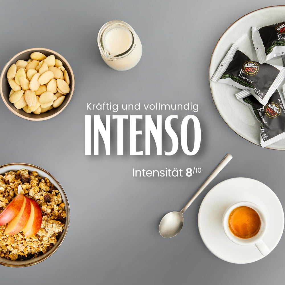 Caffè Vergnano 1882 - Èspresso Kompostierbare Kaffeekapseln , Compatible Avec Nespresso, Intenso (Intenso) - Packung Enthält 100 Kapseln