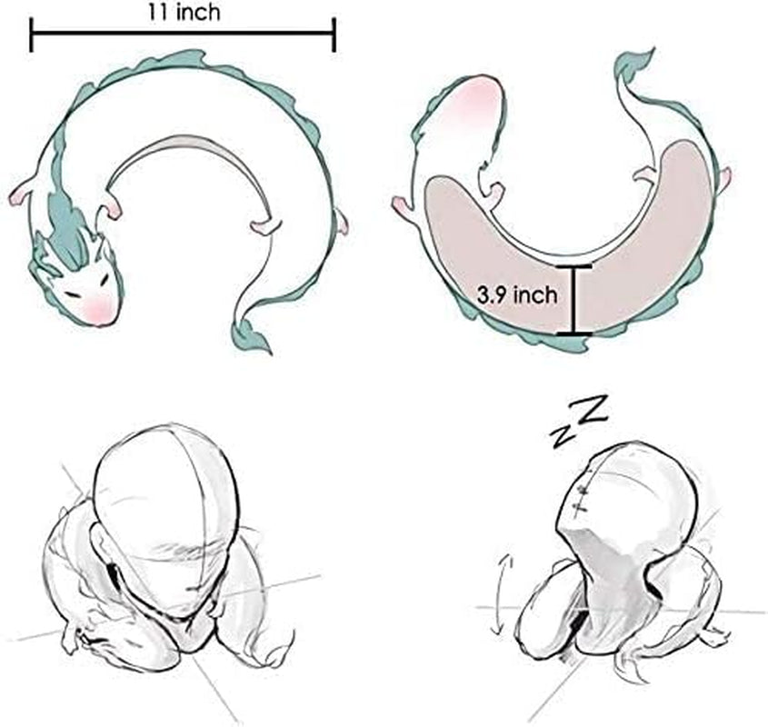 Doux petit Dragon blanc Chihiro oreiller cervical Animation japonaise oreillers orthopédiques cervicaux Naty Shop