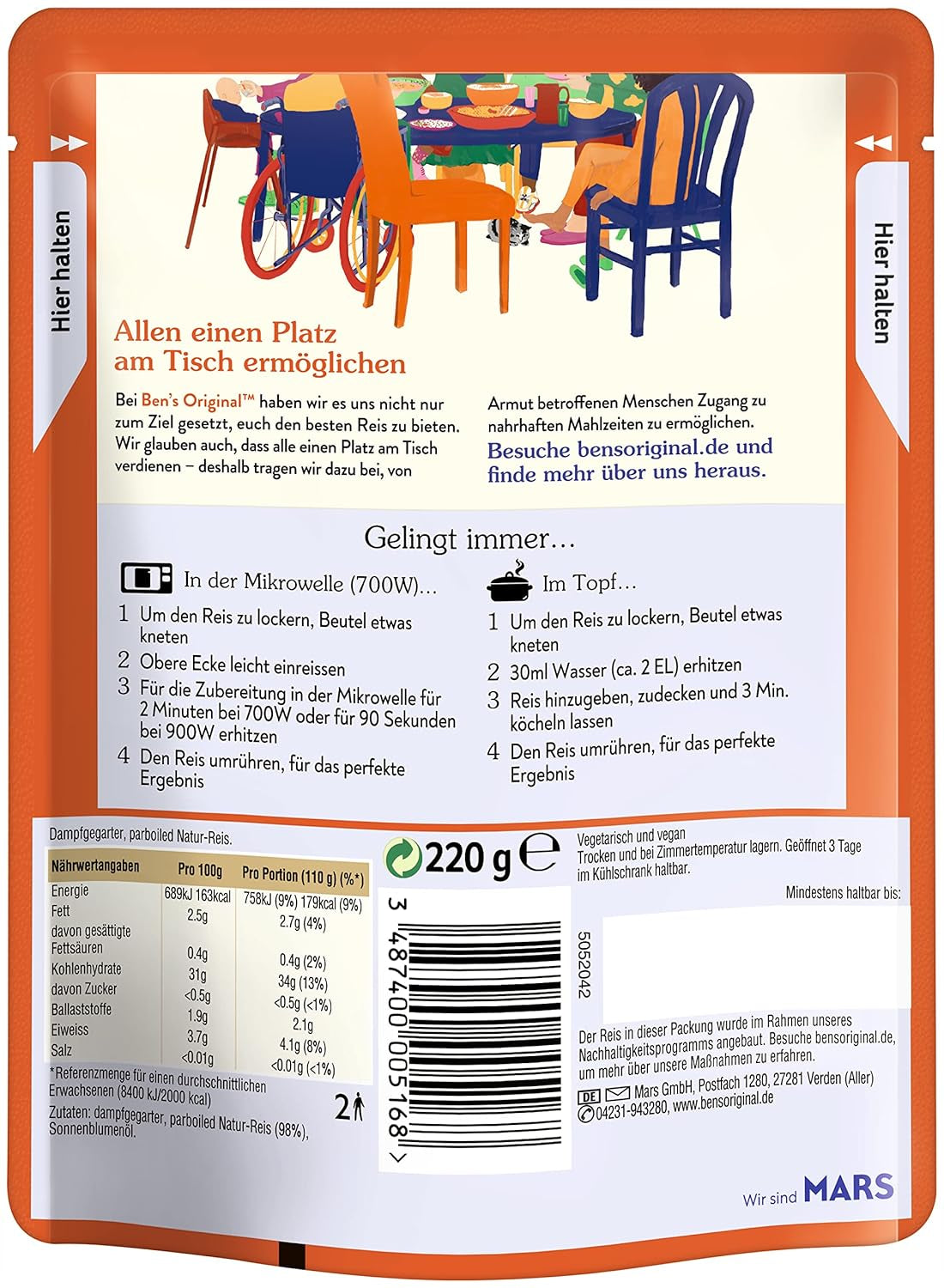 BEN'S ORIGINAL™ riz express naturel 6 x 220g