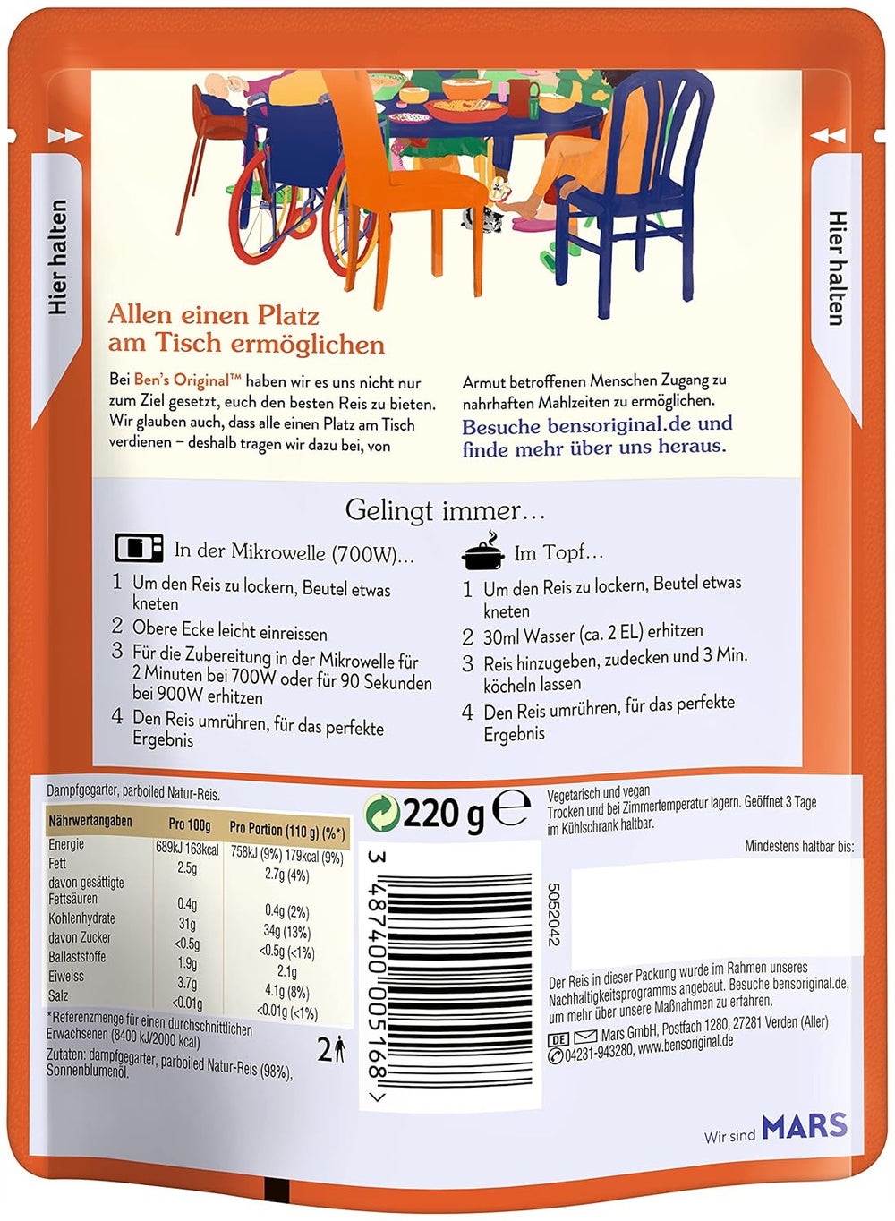 BEN'S ORIGINAL™ riz express naturel 6 x 220g