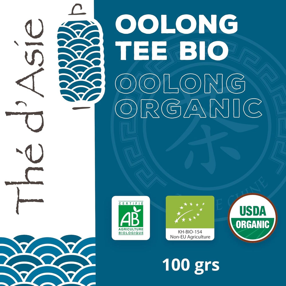 Khla - Thé Oolong Bio 100 G - Thé Bleu - Thé Naturel en Vrac - Thé Asiatique Biologique - En Vrac et Coupé - Tisane et Infusé - Origine Chine