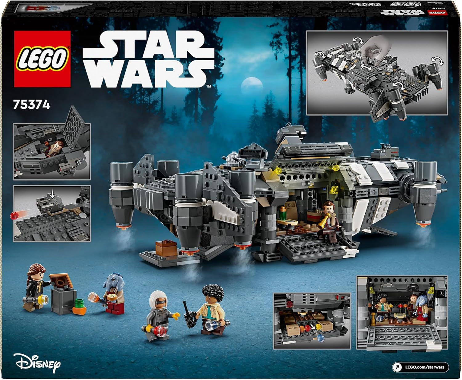 LEGO Star Wars : Skeleton Crew Onyx Cinder, vaisseau spatial à construire et à collectionner pour garçons et filles avec 5 personnages, idée cadeau pour les fans à partir de 10 ans 75374 Jeux de construction Besuche den LEGO-Store