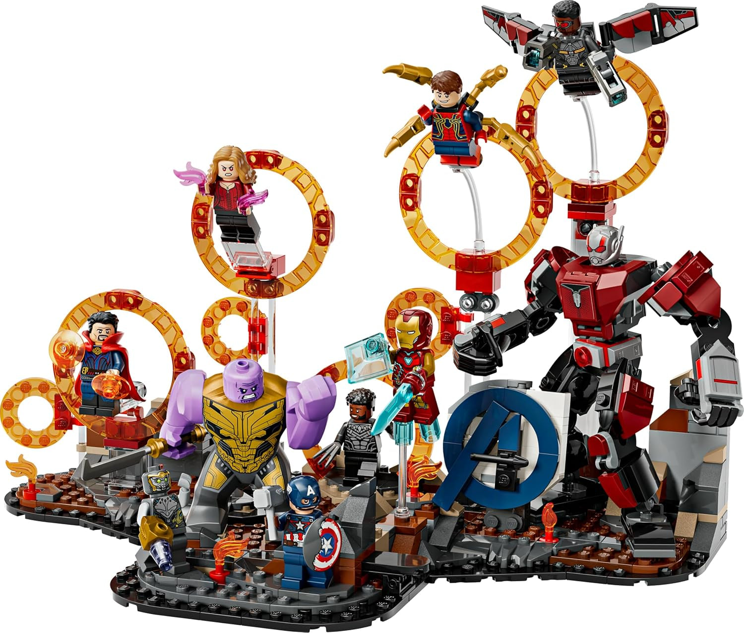 LEGO ǀ Marvel Avengers : Endgame Letzter Showdown - Jeu de construction avec 10 figurines, avec Captain America, Iron Man, Black Panther et Dr. Strange - Créations créatives pour jeunes et filles 76323