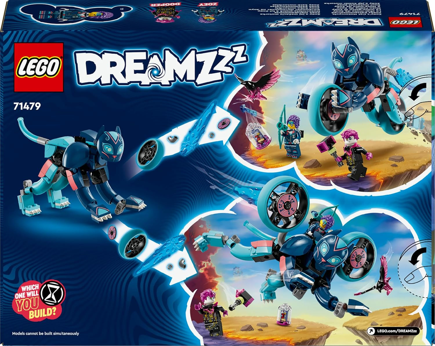 LEGO Dreamzzz La moto du chat de Zoey 2 en 1 Cadeau pour les enfants de 7 ans et plus Modèle animal Bloc de construction Jouet Moto Fantasy Play Set pour garçons et filles 71479 Jeux de construction Beuche den LEGO-Store
