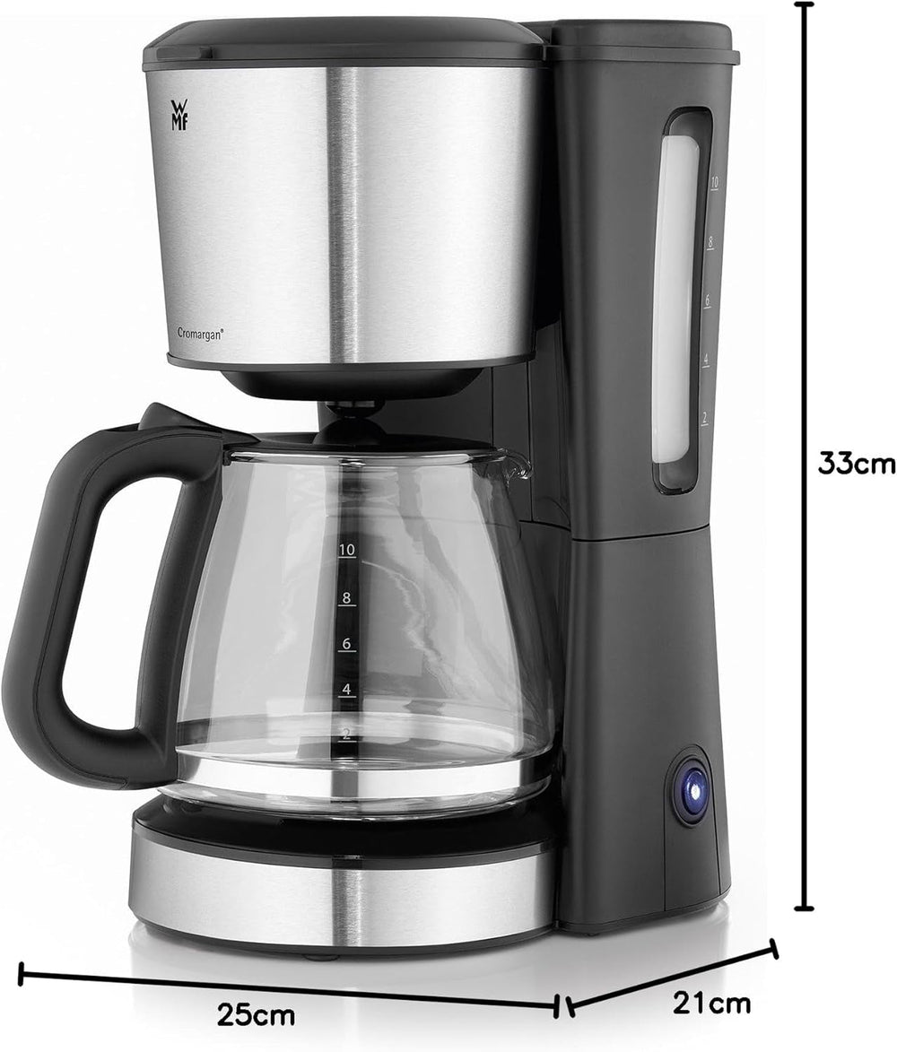 Machine à expresso WMF Bueno avec carafe en verre, café filtre, 10 tasses, bouton marche/arrêt, système anti-goutte, filtre oscillant, arrêt automatique, plaque chauffante, 1000 W