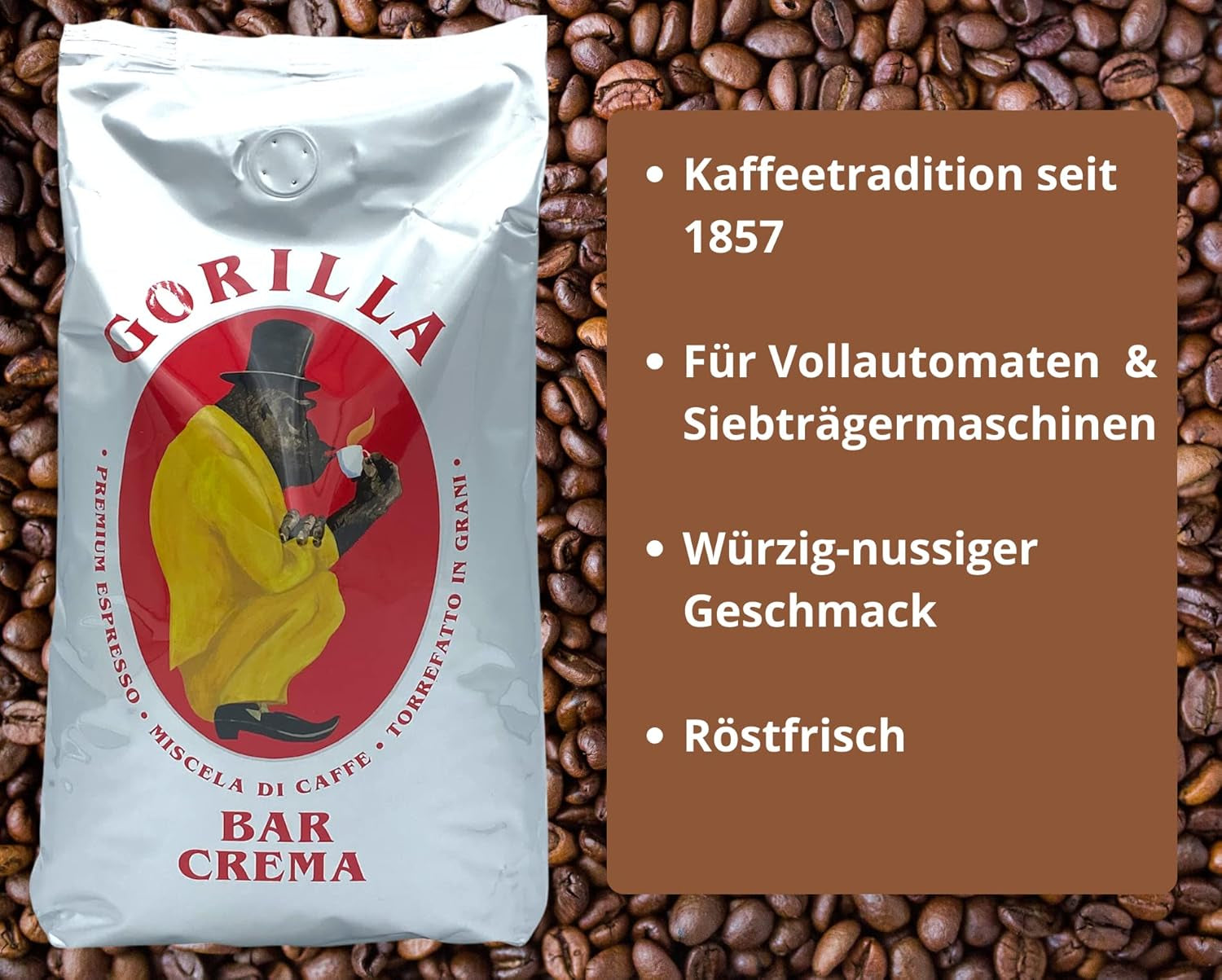 Gorilla Espresso Bar Crème 3x 1000g Produits de pâtisserie Joerges + Jassas | Café Gorille | Gorille Espresso