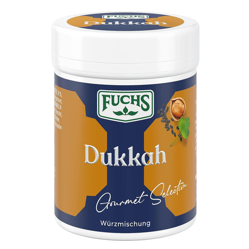 Fuchs Gewürze Gourmet Selection Naher Osten-Afrika – Dukkah Gewürzmischung, nachfüllbarer Gewürz Mix, zum Verfeinern von Fisch und Lamm, végétalien, 50 g
