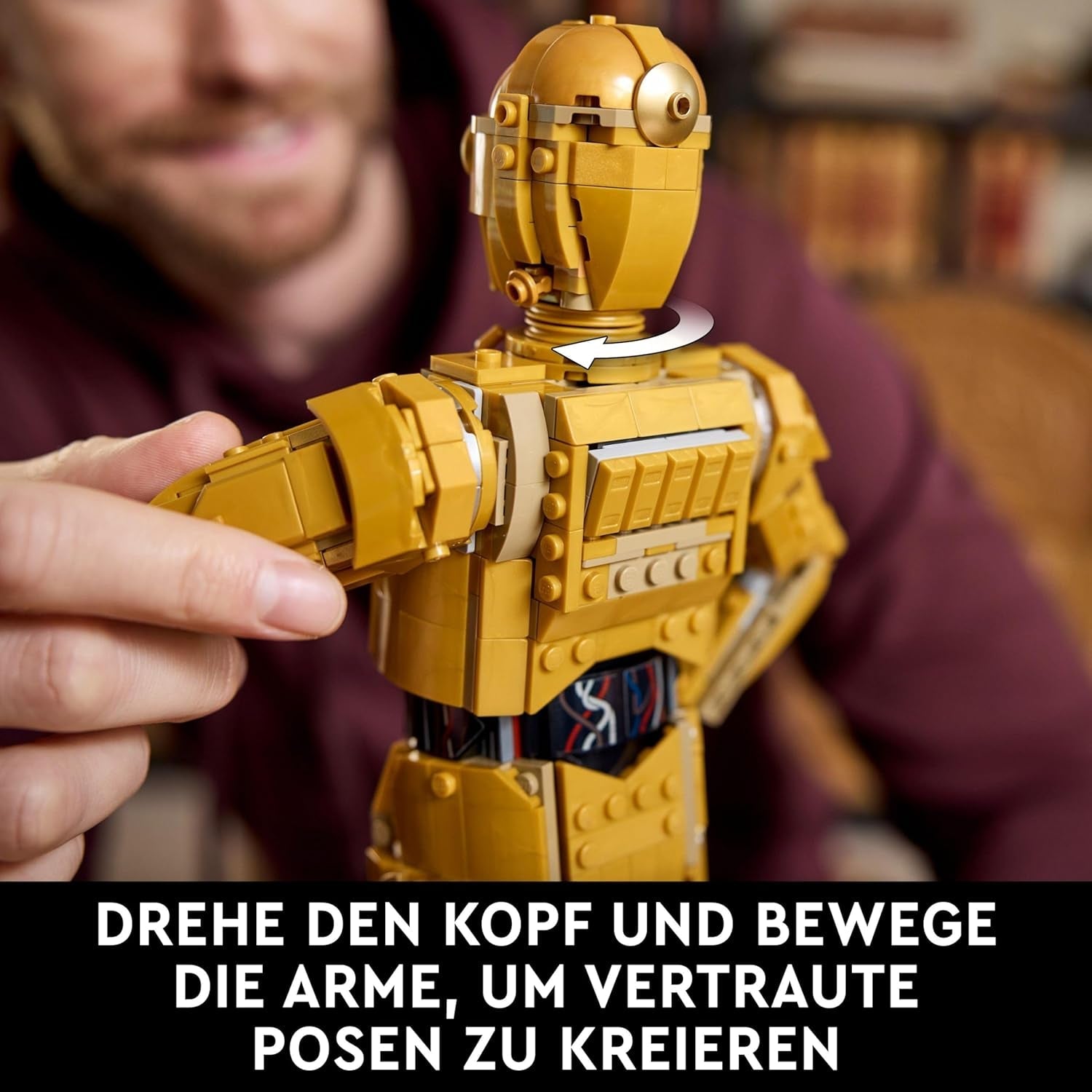 LEGO Star Wars C-3PO B, Droïde à construire, Modèle à collectionner, à construire et à exposer, Idée cadeau nostalgique pour adultes et fans, Pièce de collection, Fantasy Playset 75398 Jeux de construction Besuche den LEGO-Store