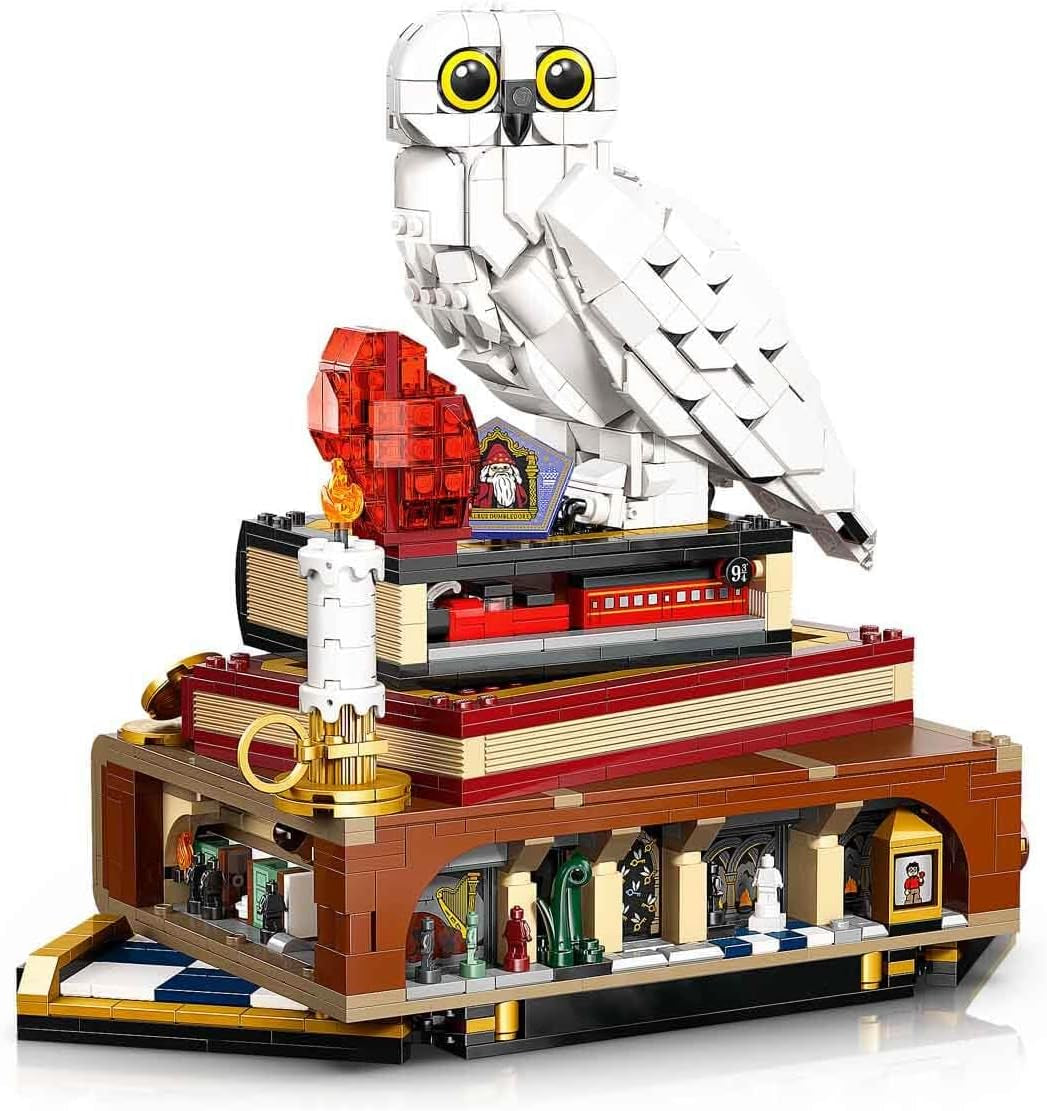 LEGO Harry Potter Stein der Weisen - Sammlredition - DIY Deko - Modellbau mit Miniatur Filmszenen - Hedwig Eulenfigur, 3 Minifiguren - Geschenk zum Vatertag - 76466