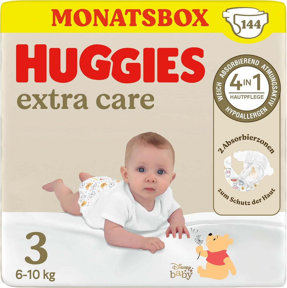 Couches pour bébé Huggies Extra Care Disney, taille 4, 120 couches (2x60), boîte mensuelle
