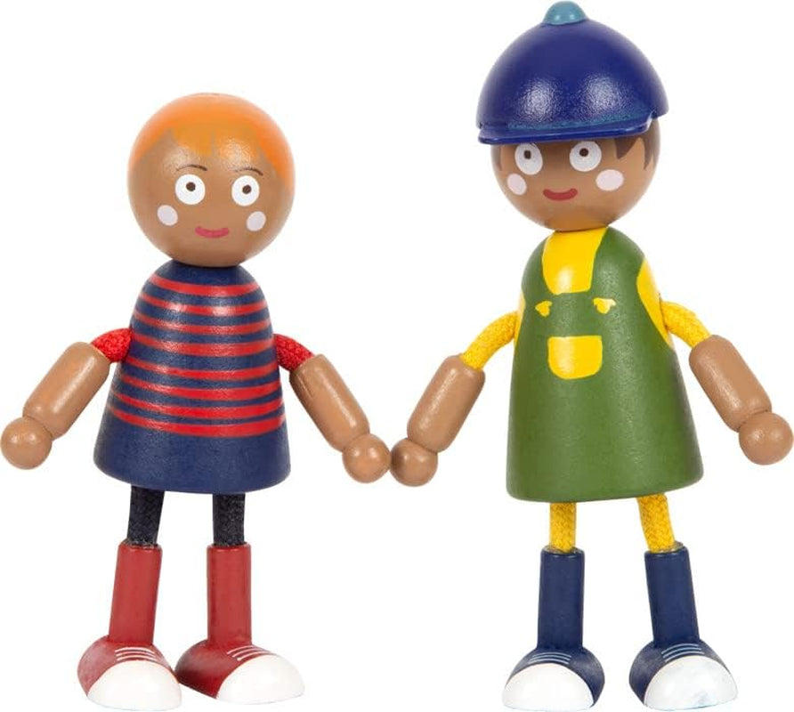 small foot Biegepuppen-Familie Diversität, 6 Puppen aus Holz unterschiedchenlichen Alters, Geschlechts und Hautfarbe, 12396