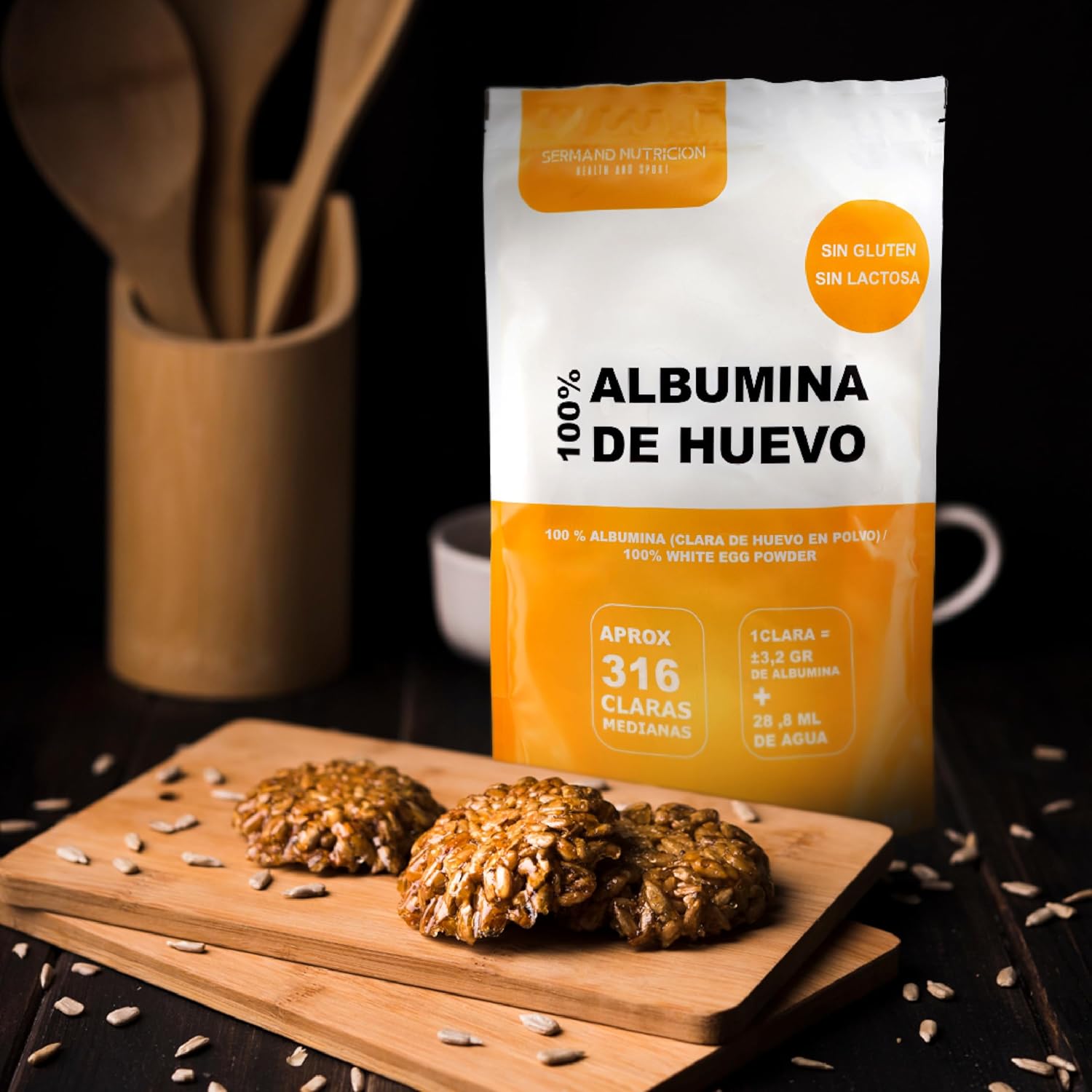 Sermand Nutrition Albumine d'Oeuf 100% Poudre Sans Gluten Sans Lactose