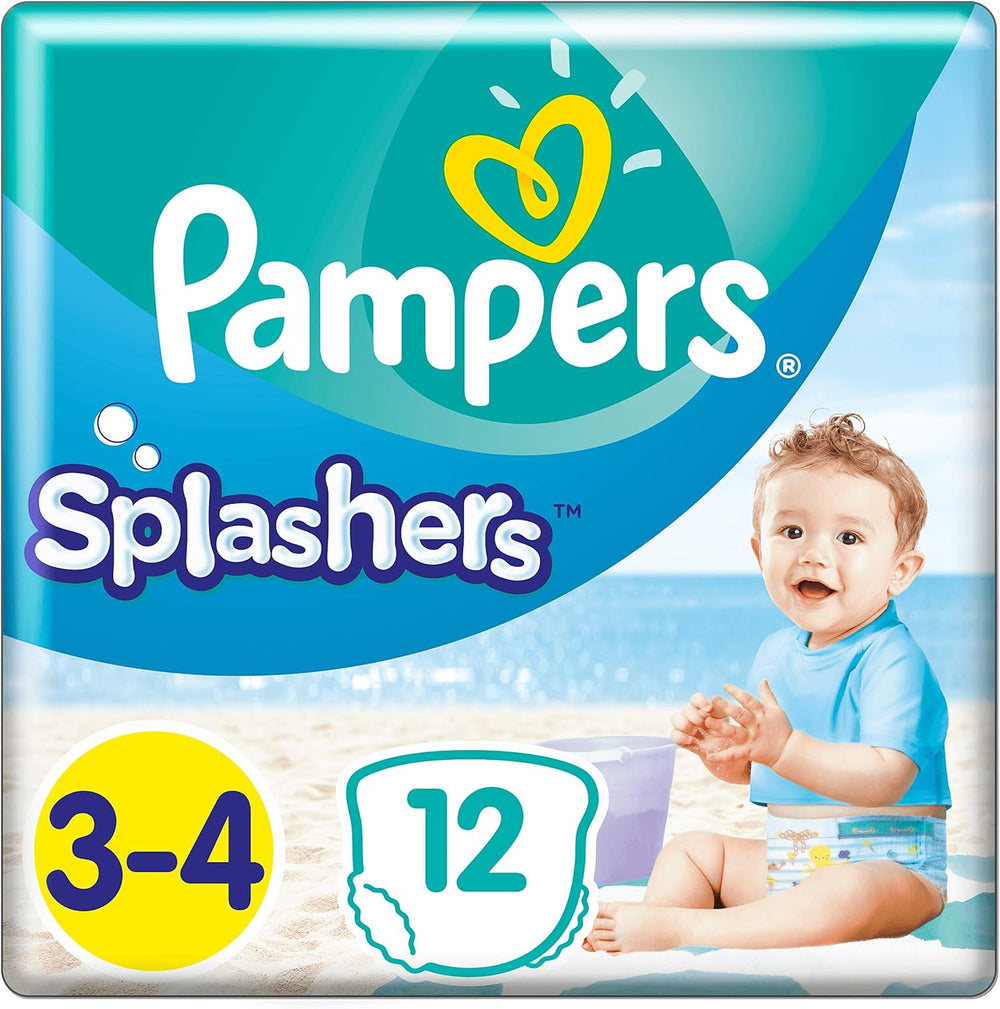 Pampers (Ancienne Version), Short de Bain Jetables Splashers - Taille 5/6 (14kg+) - Carton de 8 Paquets de 10