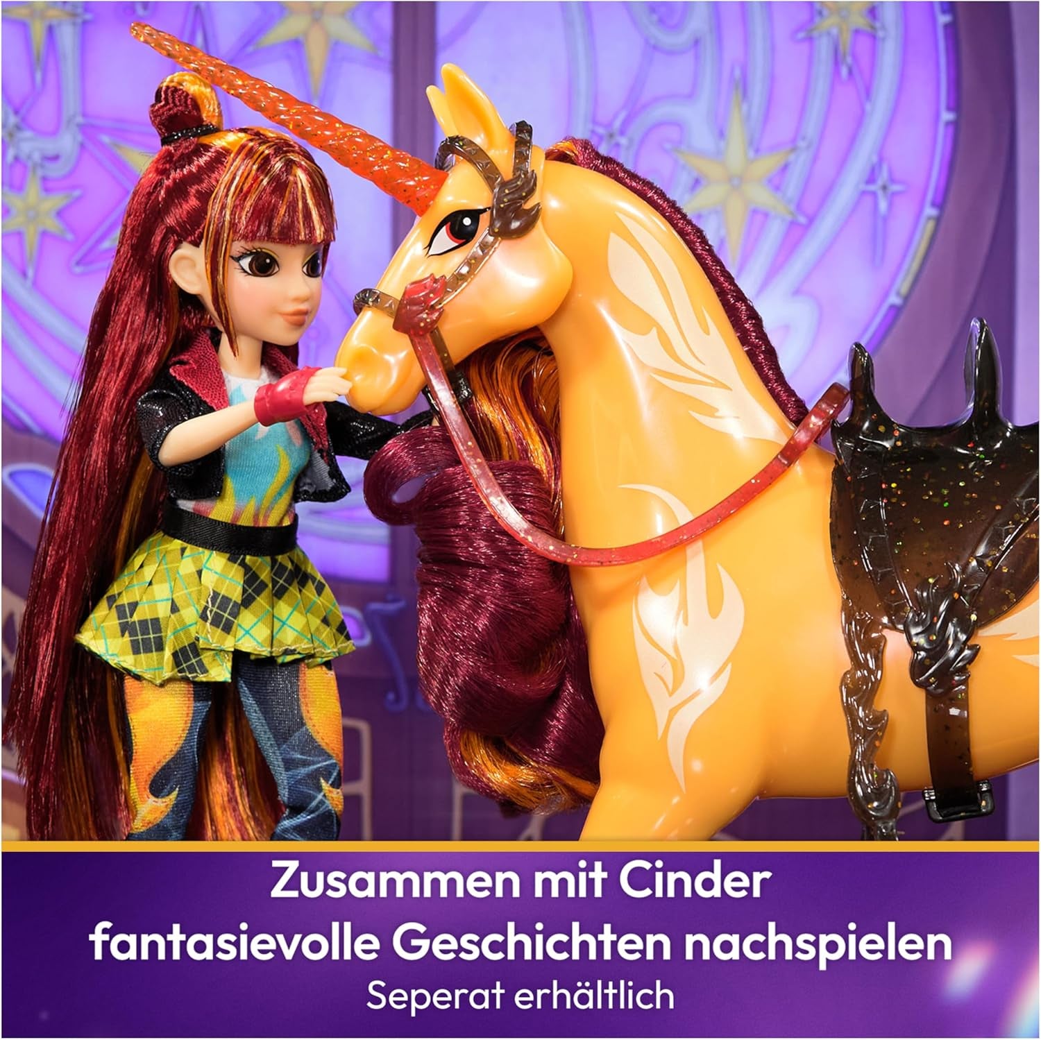 Unicorn Academy Valentina Doll - la poupée originale de la populaire série Netflix, de 24 cm de haut, avec cheveux naturels, vêtements et accessoires amovibles, pour les enfants à partir de 4 ans