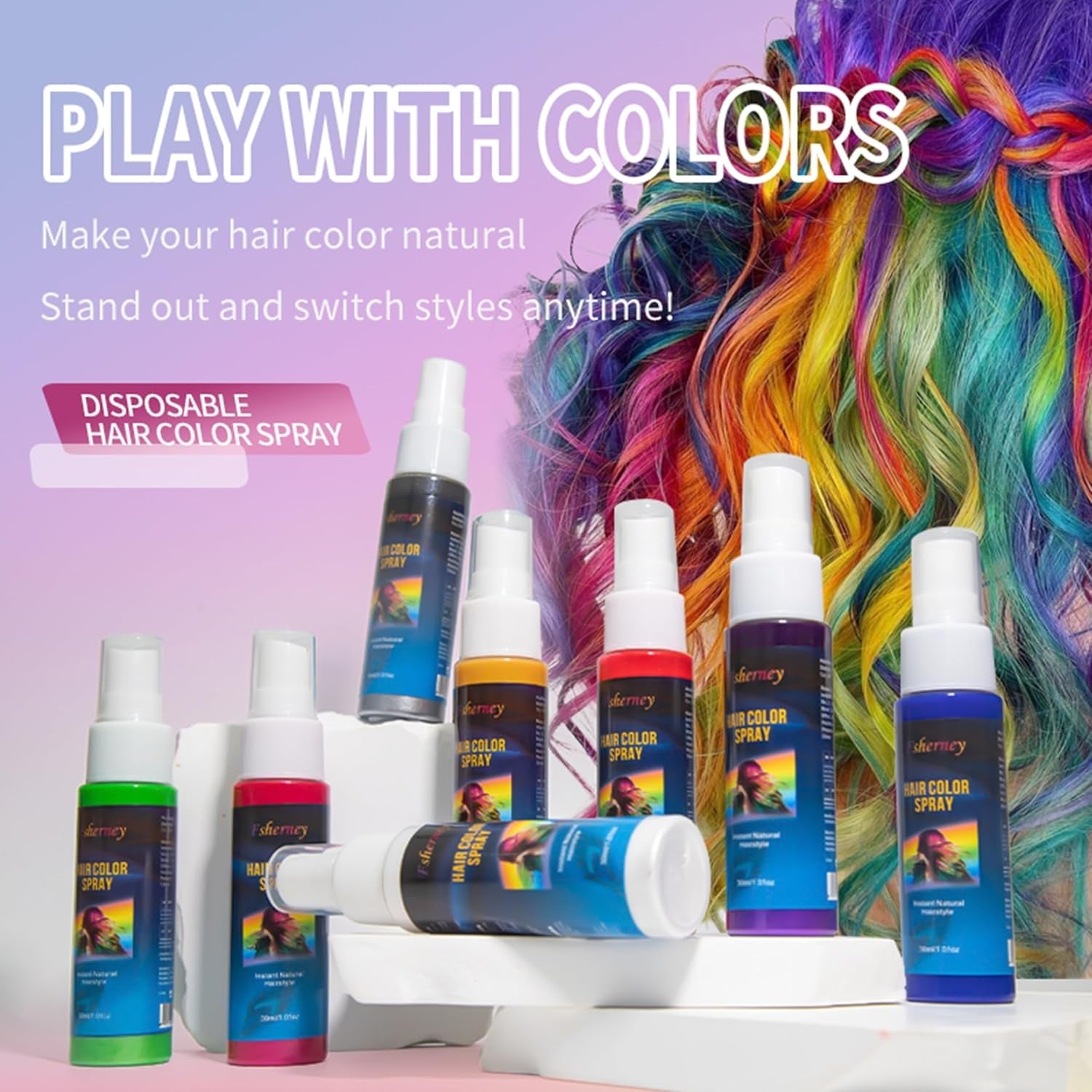 Coloration pour cheveux - Spray de couleur de cheveux vert temporaire de 30 ml, spray de coloration de cheveux temporaire naturel, teinture pour cheveux lavable pour fête cosplay Halloween (vert) Naty Shop Hair Dye