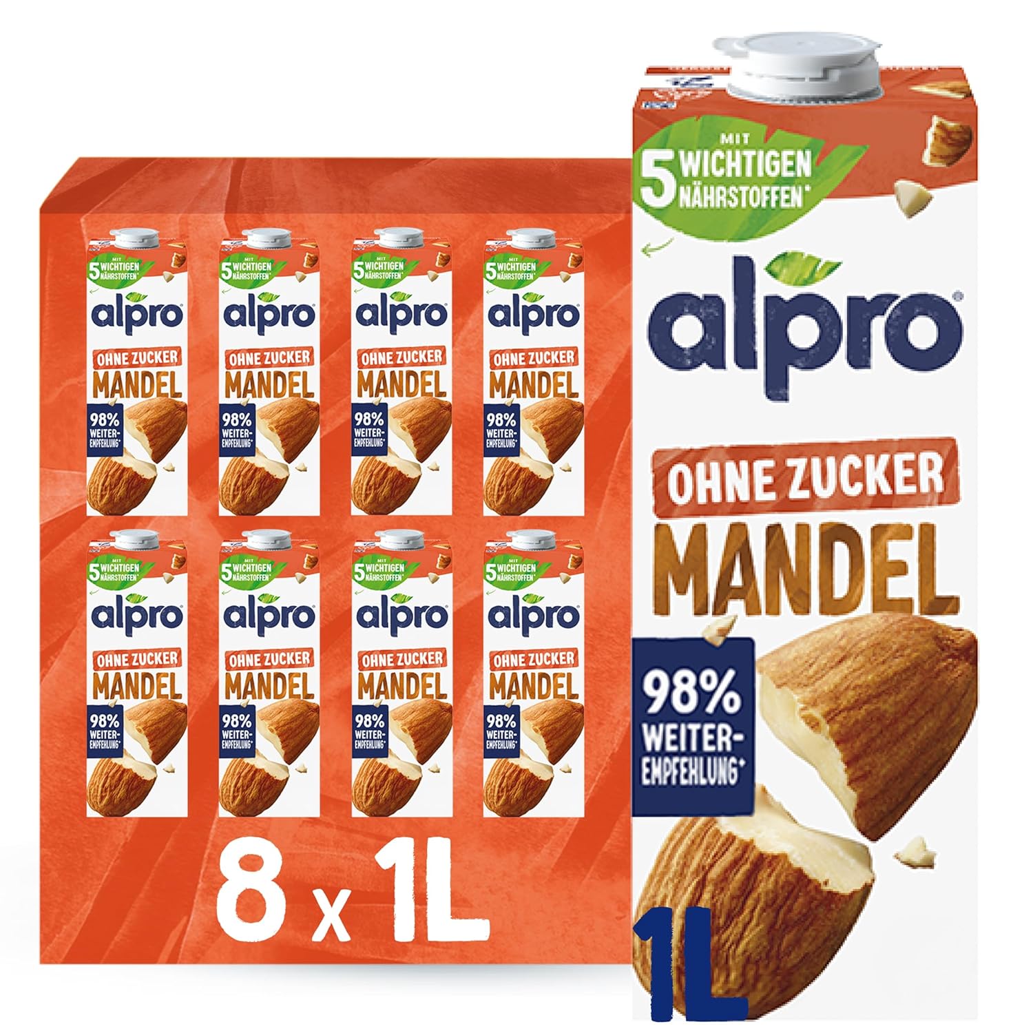 Alpro Mandeldrink Sans Sucre - Source De Calcium Et De Vitamines