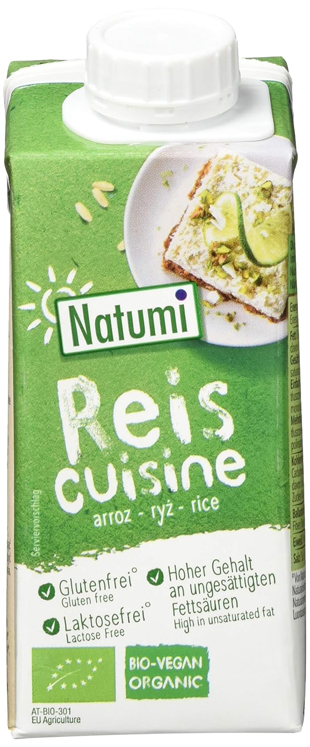 Natumi Bio-Amande Creamer, 15 x 200 ml – sans lactose, sans sucre, sans gluten, biologique, végétalien, à base d'amandes européennes, sans lait, alternative sans lait