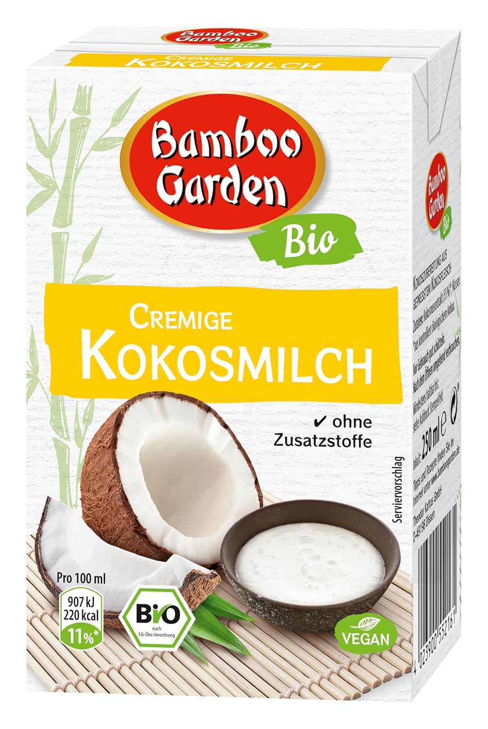 Lait de coco biologique crémeux Bamboo Garden sans additifs