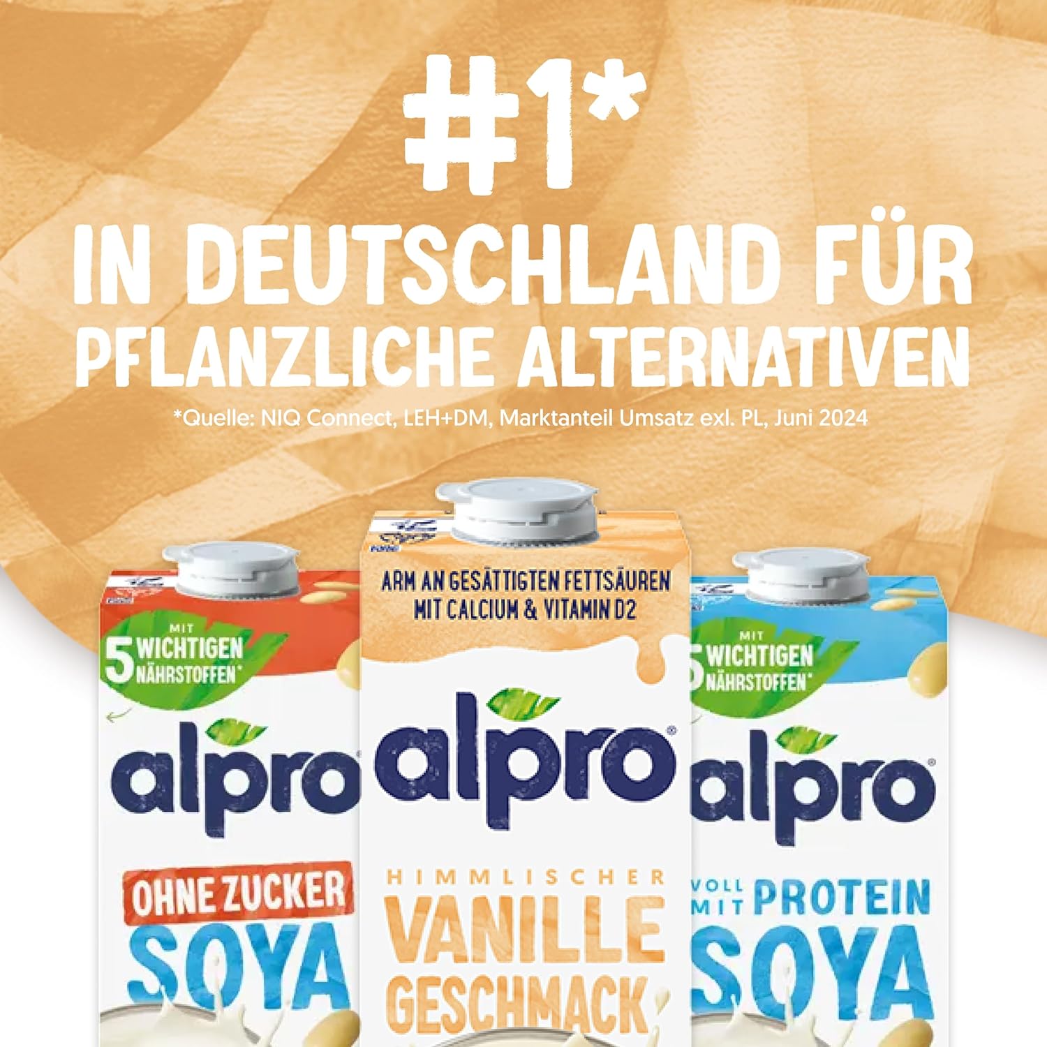 Alpro Lait De Soja Vanille 8x1L - Vegan Et Riche En Calcium