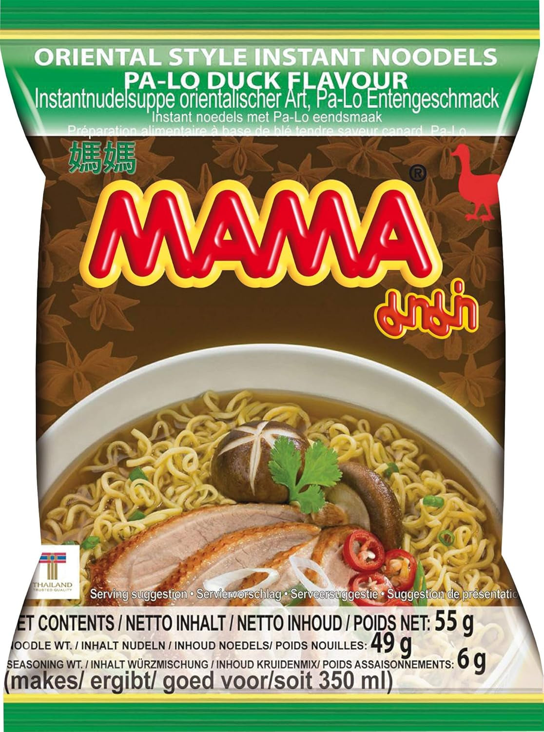 MAMA Nouilles instantanées aromatisées au poulet – Soupe de nouilles instantanées de style oriental – Cuisine thaïlandaise authentique – 24 x 55 g