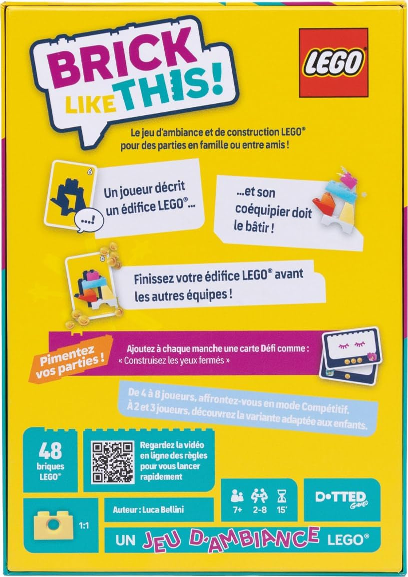Asmodee - Brick Like This! Das offizielle Lego Spiel – schnelles und lustiges Bauspiel für die ganze Familie: Kinder, Jugendliche und Erwachsene – 15 Minuten, 2 bis 8 Spieler, ab 7 Jahren