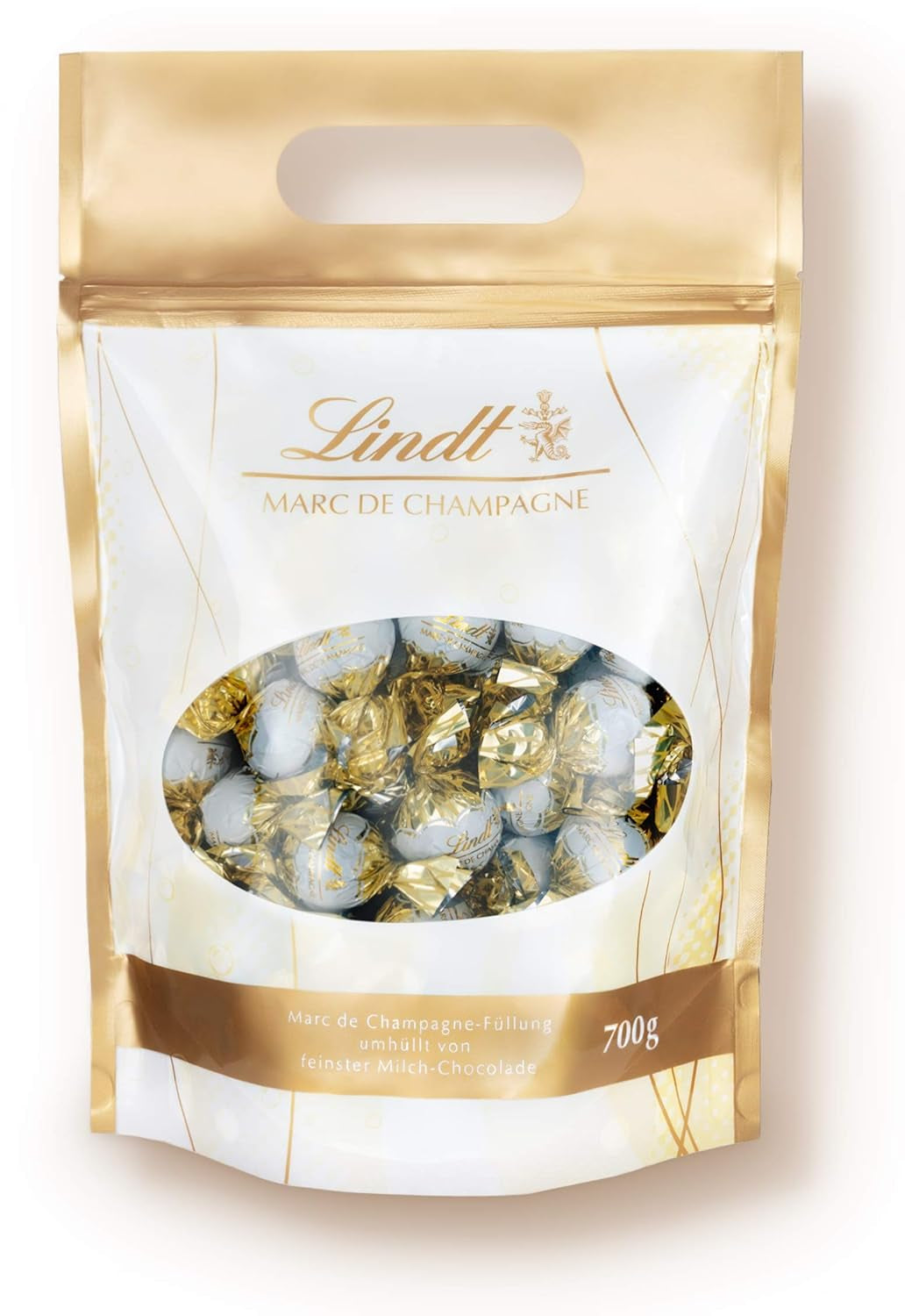 Boules de chocolat LINDOR au caramel salé | env. 80 boules de chocolat au lait fourrées au caramel salé | Pack Vrac & Boules de Chocolat Marc de Champagne | 700g