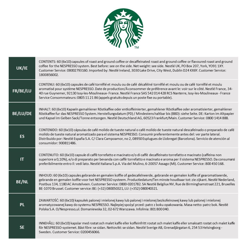 STARBUCKS Explorer Pack Decaf de Nespresso, capsules de café 6 x 10 (60 capsules) – Exclusivité Amazon