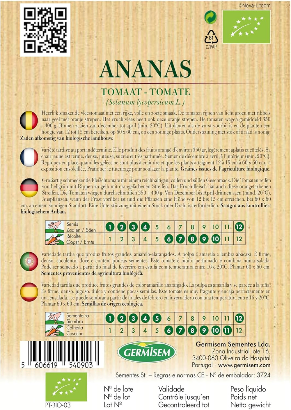 Bio Tomatensamen Ananas