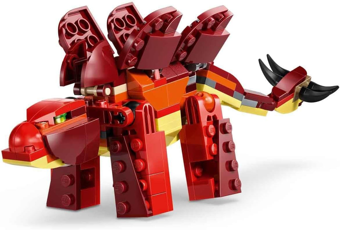 LEGO Creator 3in1 Fierce Dinosaur Toy - Build Velociraptor, Stegosaurus or Pterosaur Dino Figures w/Skeleton & Sharp Teeth Elements - Cool Birthday Gift Idea for 8+ Year Old Boys & Girls - 31379