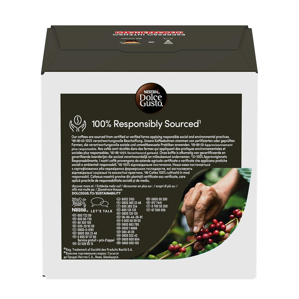 Nescafé Dolce Gusto Café Dolce Gusto Espresso Intenso Desc. | Nestlé Pack 3 Kisten Mit 18 Kapseln,Die Jewelils 16 Einheit(3er Pack)