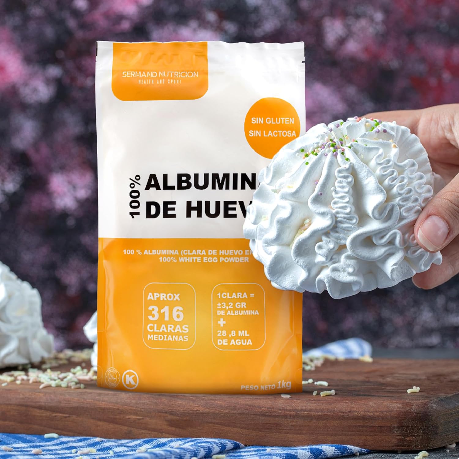 Sermand Nutrition Albumine d'Oeuf 100% Poudre Sans Gluten Sans Lactose