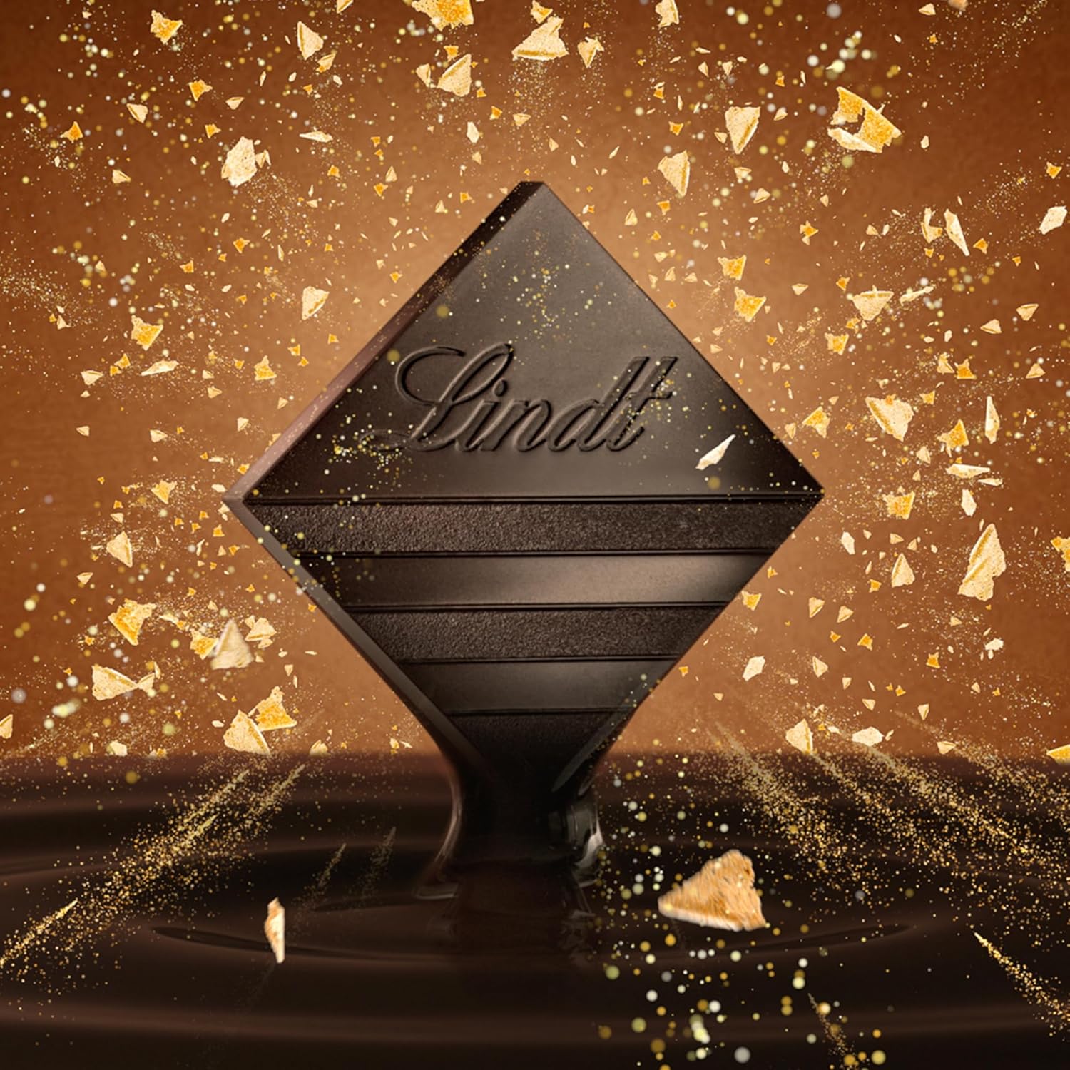 Lindt EXCELLENCE Pâte Aux Paillettes Et Caramel - Chocolat Noir Fin Au Goût Intense De Cacao
