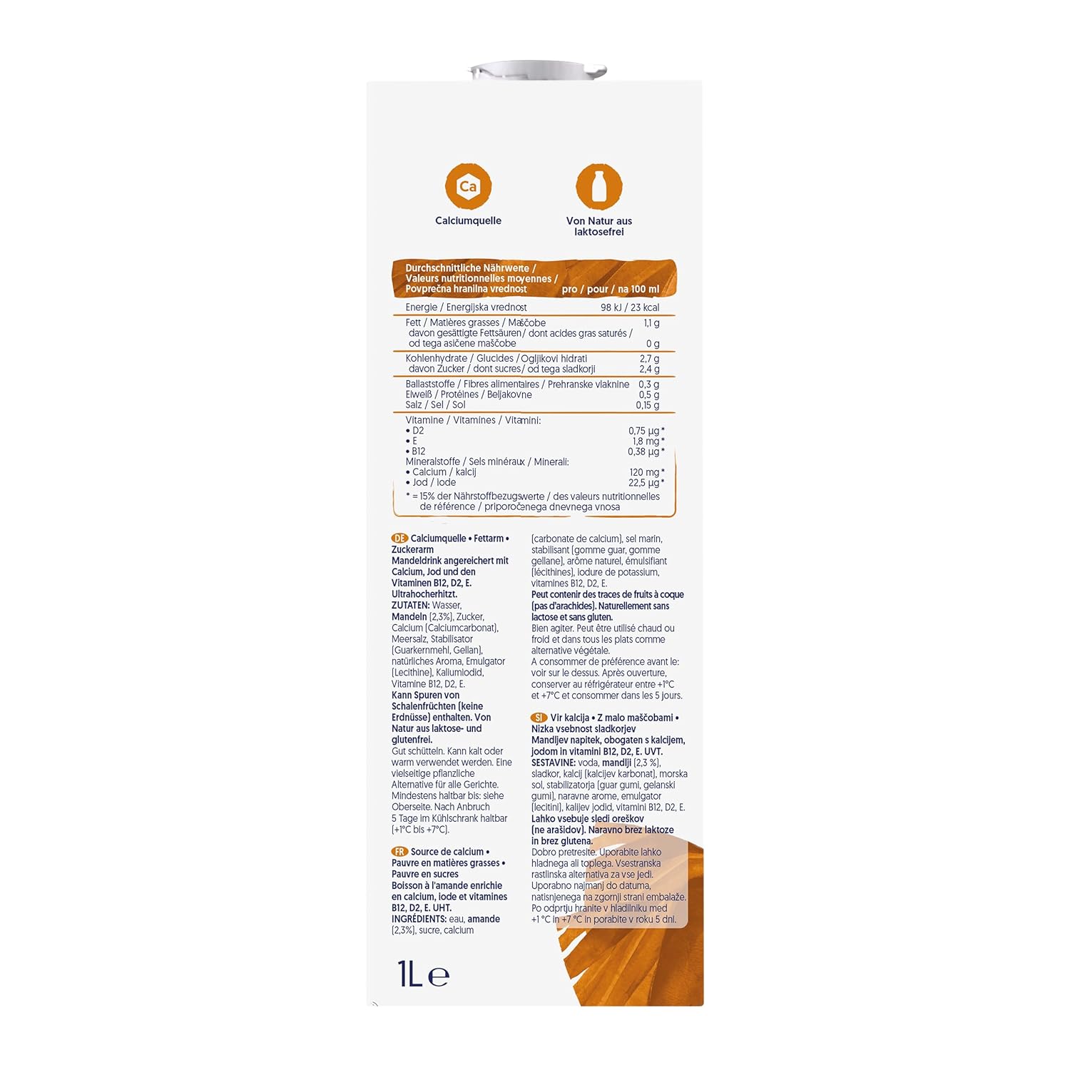 Alpro Mandeldrink Sans Sucre - Source De Calcium Et De Vitamines