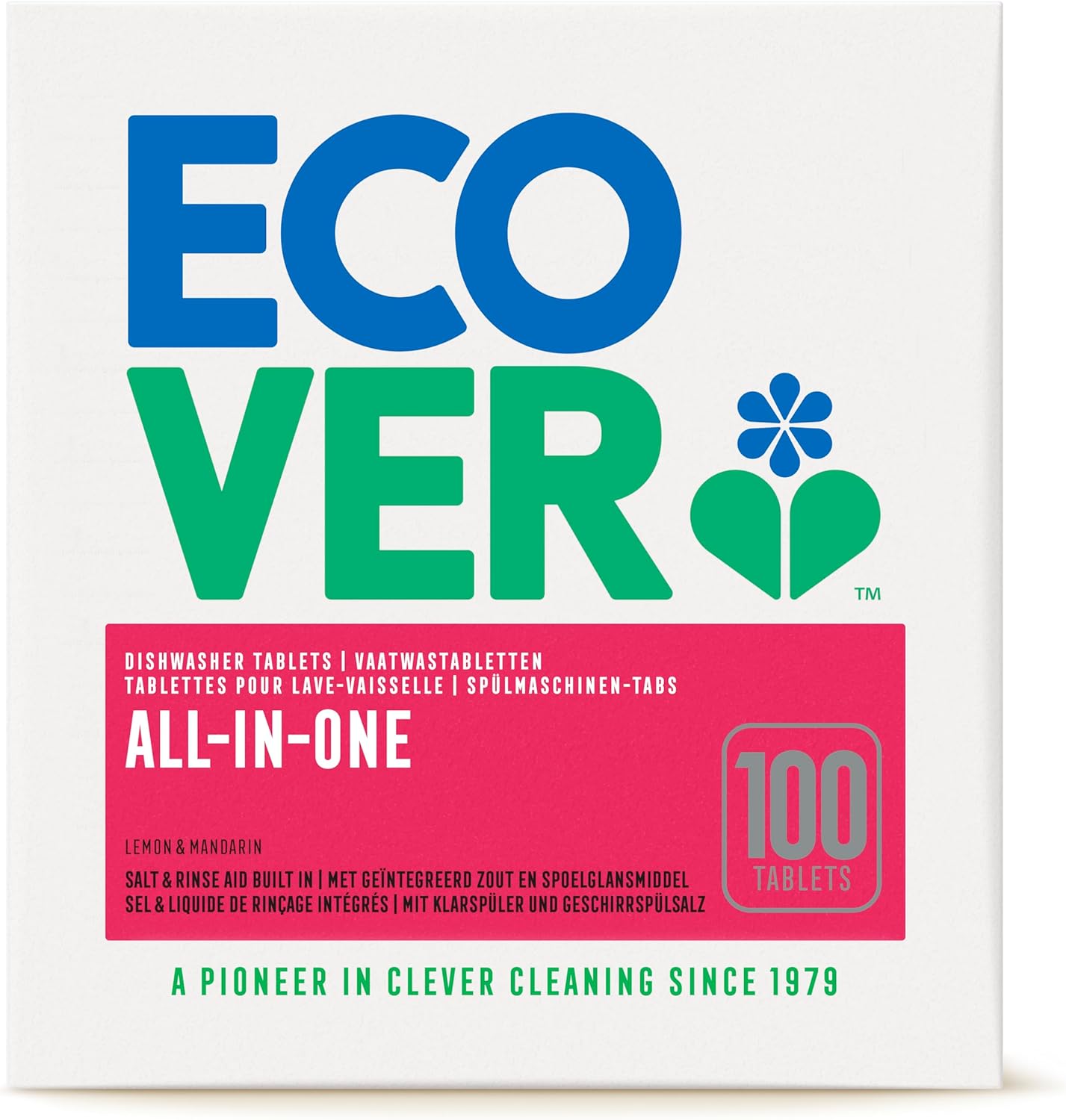 Ecover All-In-One, Detergent pentru Vase, Capsule, Lamaie si Portocale Naty Shop 100 capsule
